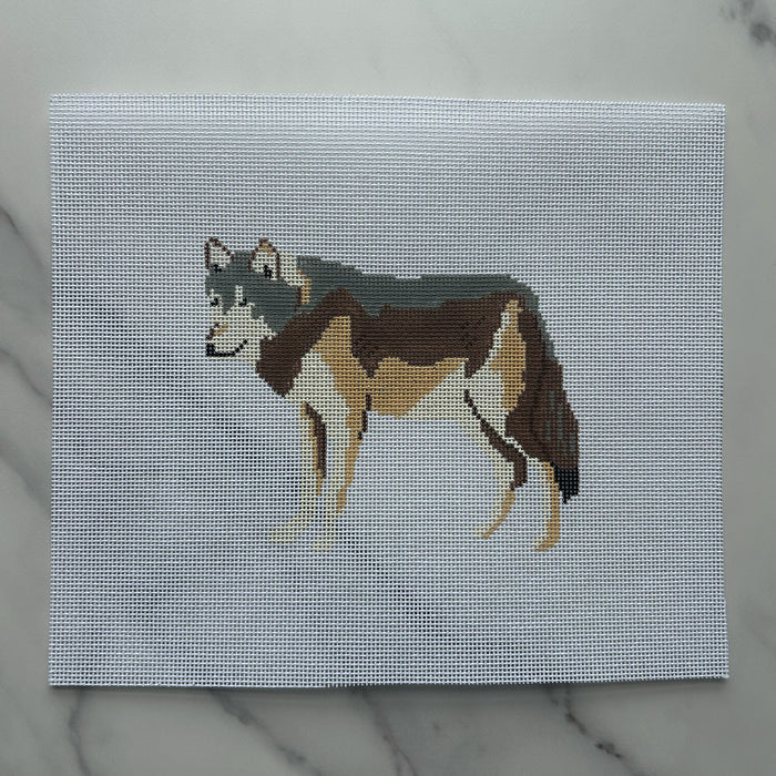 Imperfect: Winter Wolf -  Needlepoint Canvas — Final Sale