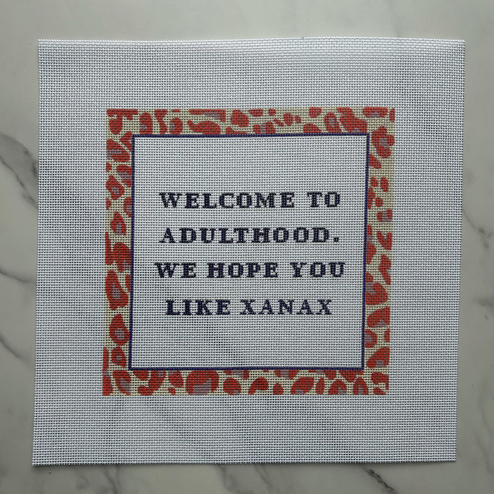 Imperfect: Adulthood Xanax -  Needlepoint Canvas — Final Sale